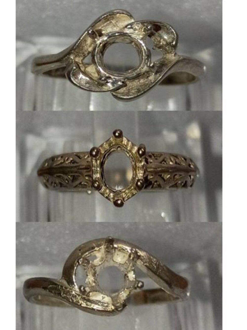 Set of 3 Solid Sterling Silver 6mm Round Ring Castings